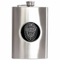 8 Oz. Stainless Steel Flask w/Police Medallion